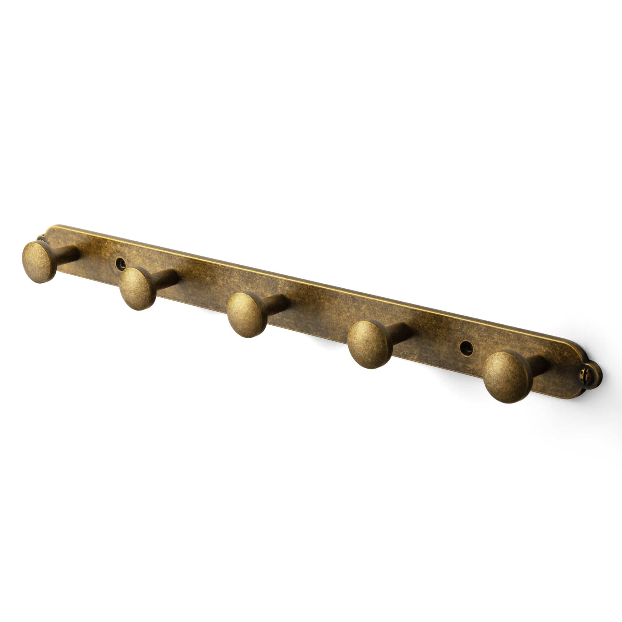 Goo-Ki Antique Brass / H013 / 5 Ornate Traditional Aged Zinc Alloy Coat Hanger Rail, Wall Mounted Hooks for Coats, Towels & Accessories