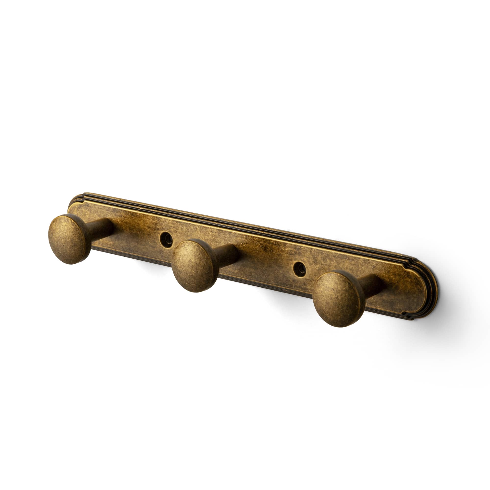 Goo-Ki Antique Brass / H014 / 3 Ornate Traditional Aged Zinc Alloy Coat Hanger Rail, Wall Mounted Hooks for Coats, Towels & Accessories
