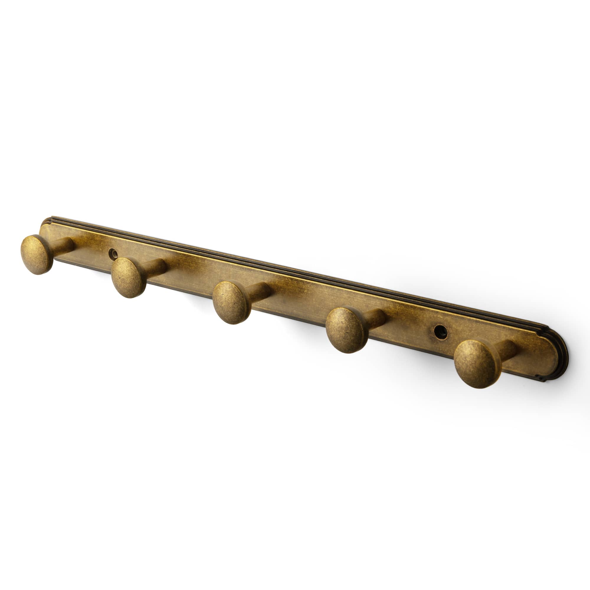 Goo-Ki Antique Brass / H014 / 5 Ornate Traditional Aged Zinc Alloy Coat Hanger Rail, Wall Mounted Hooks for Coats, Towels & Accessories