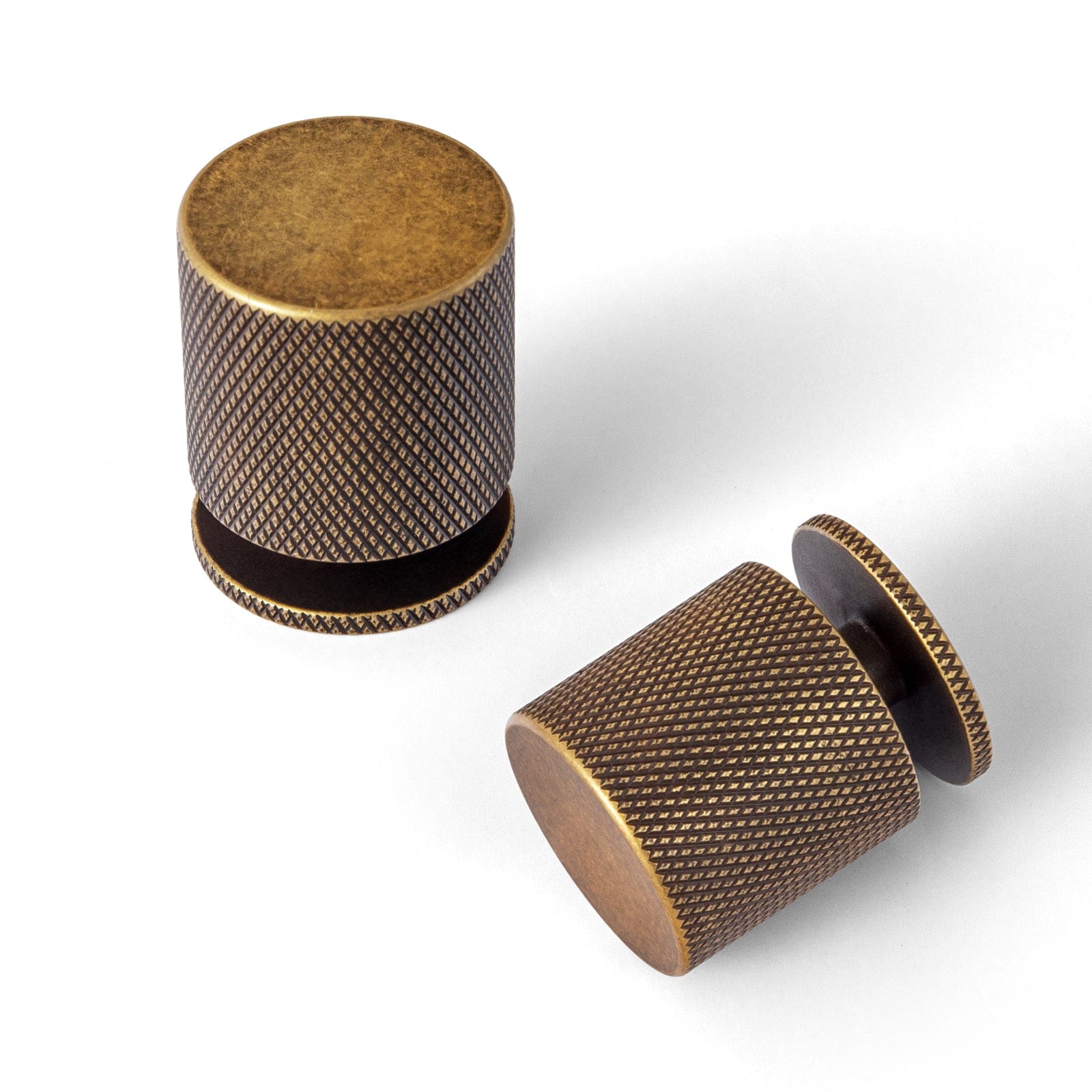 Goo-Ki Antique Brass / Knob / 6 Pack Elegant Textured Vintage Knobs for Furniture Knurled Aluminum Cabinet Knobs