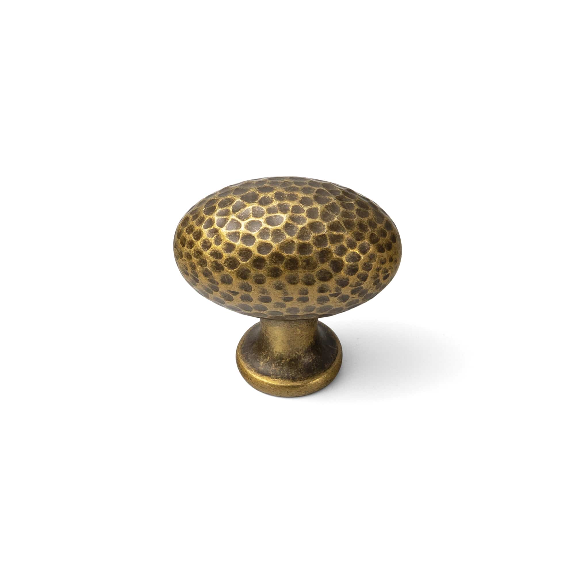 Goo-Ki Antique Brass / Knob / 6 Pack Hammered Texture Oval Cabinet Knobs, Egg Shaped Solid Zinc Alloy Drawer Furniture Knobs for Kitchen Cabinets