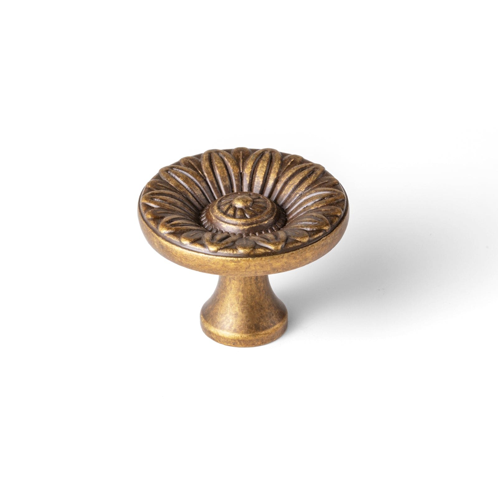 Goo-Ki Antique Brass / Knob / 6 Pack Ornate Sunflower Embossed Cabinet Knobs Distressed Multi-Tone Zinc Alloy Furniture Hardware