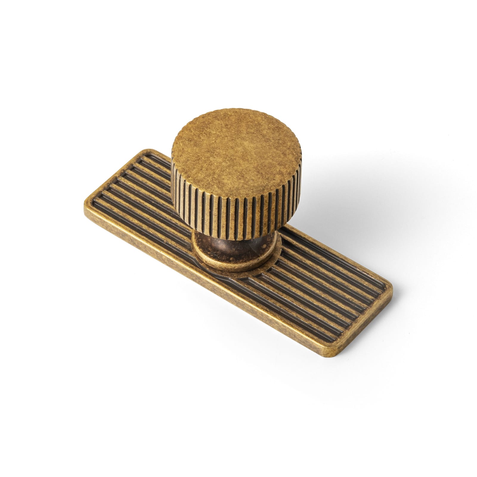 Goo-Ki Antique Brass / Knob Plus with Back Plate G / 6 Pack 【EU Order】Striped Decorations Cabinet Pull Retro Brass Cabinet Handles