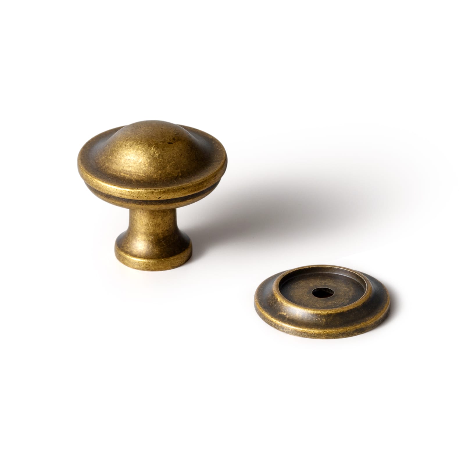 Goo-Ki Antique Brass / Knob with Back Plate / 6 Pack 【Clearance Sale!】Cabinet Bar Pulls Sturdy Drawer Handles for Home Decoration