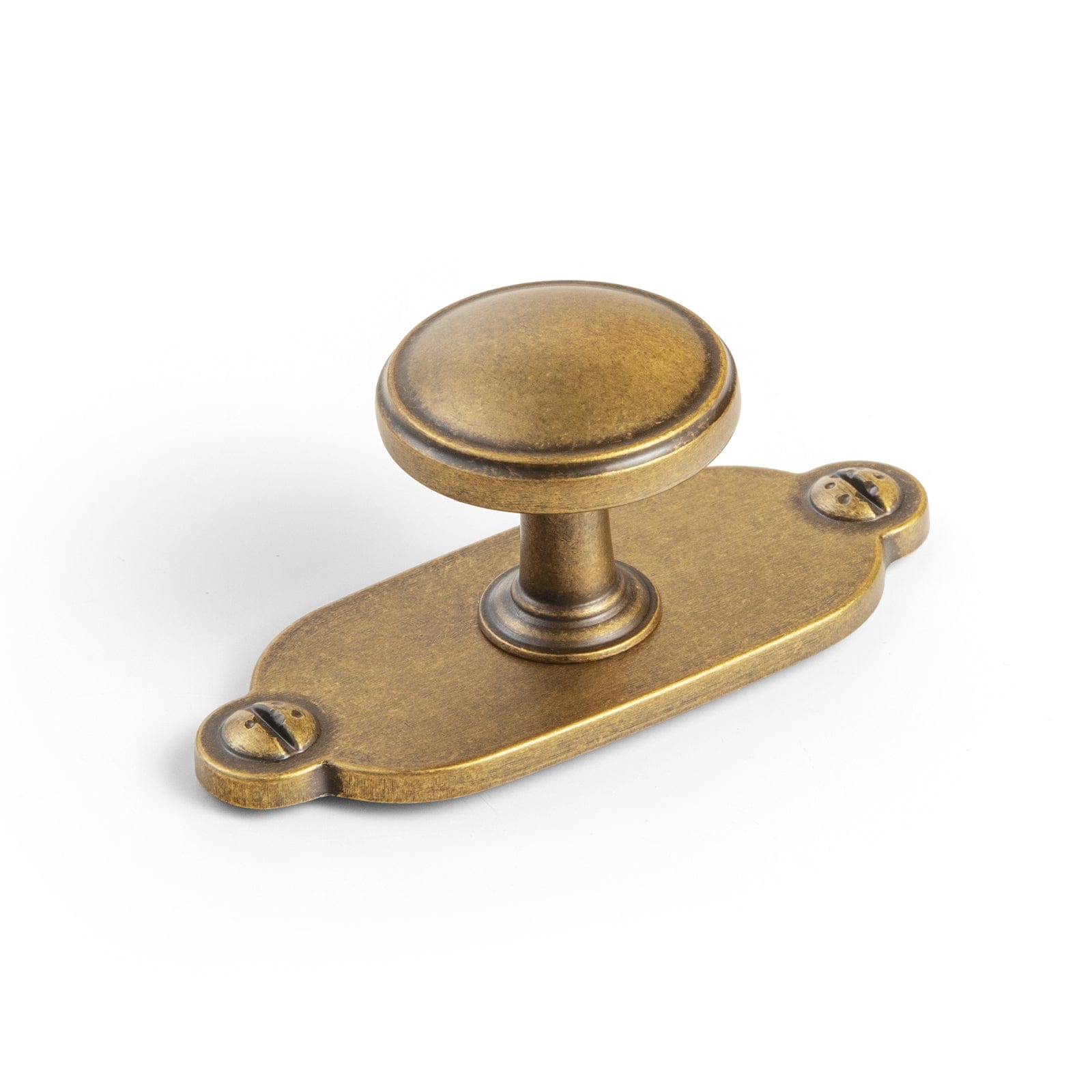 Goo-Ki Antique Brass / Knob With Back Plate / 6 Pack Vintage Retro Bronze Drawer Knob Kitchen Hardware Single Hole Cabinet Knobs