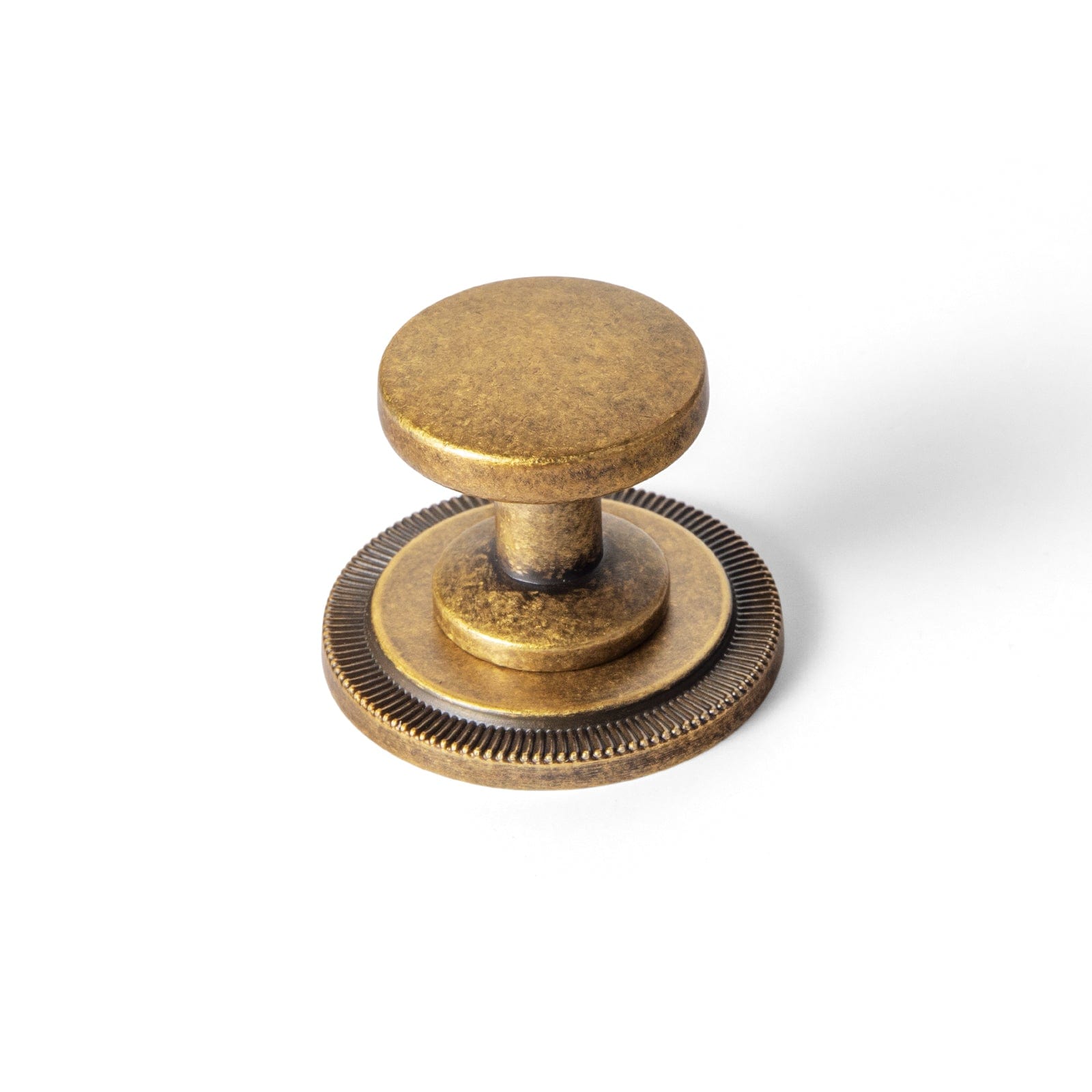 Goo-Ki Antique Brass / Knob with Back Plate B / 12 Pack Vintage Cabinet Knobs with Cylindrical Stem Minimalist Dresser Hardware