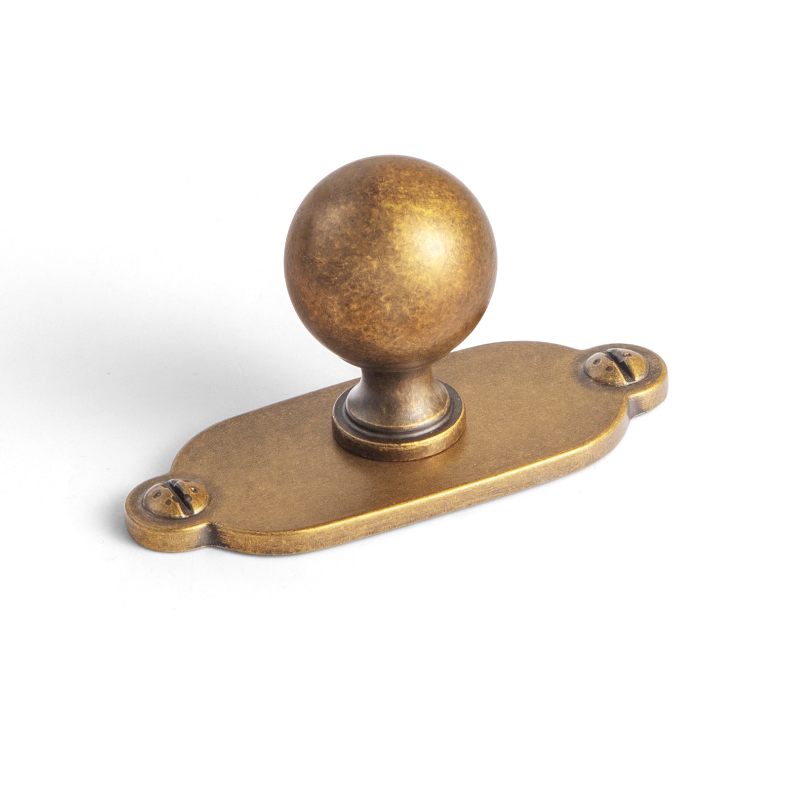 Goo-Ki Antique Brass / Knob with Back Plate G013 / 6 Pack Stylish Zinc Alloy Cabinet Knobs Classic Round Design Durable Cabinet Handles