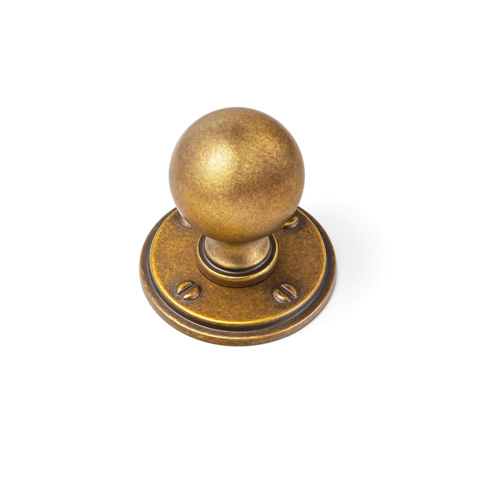 Goo-Ki Antique Brass / Knob with Back Plate Round G015 / 6 Pack Stylish Zinc Alloy Cabinet Knobs Classic Round Design Durable Cabinet Handles