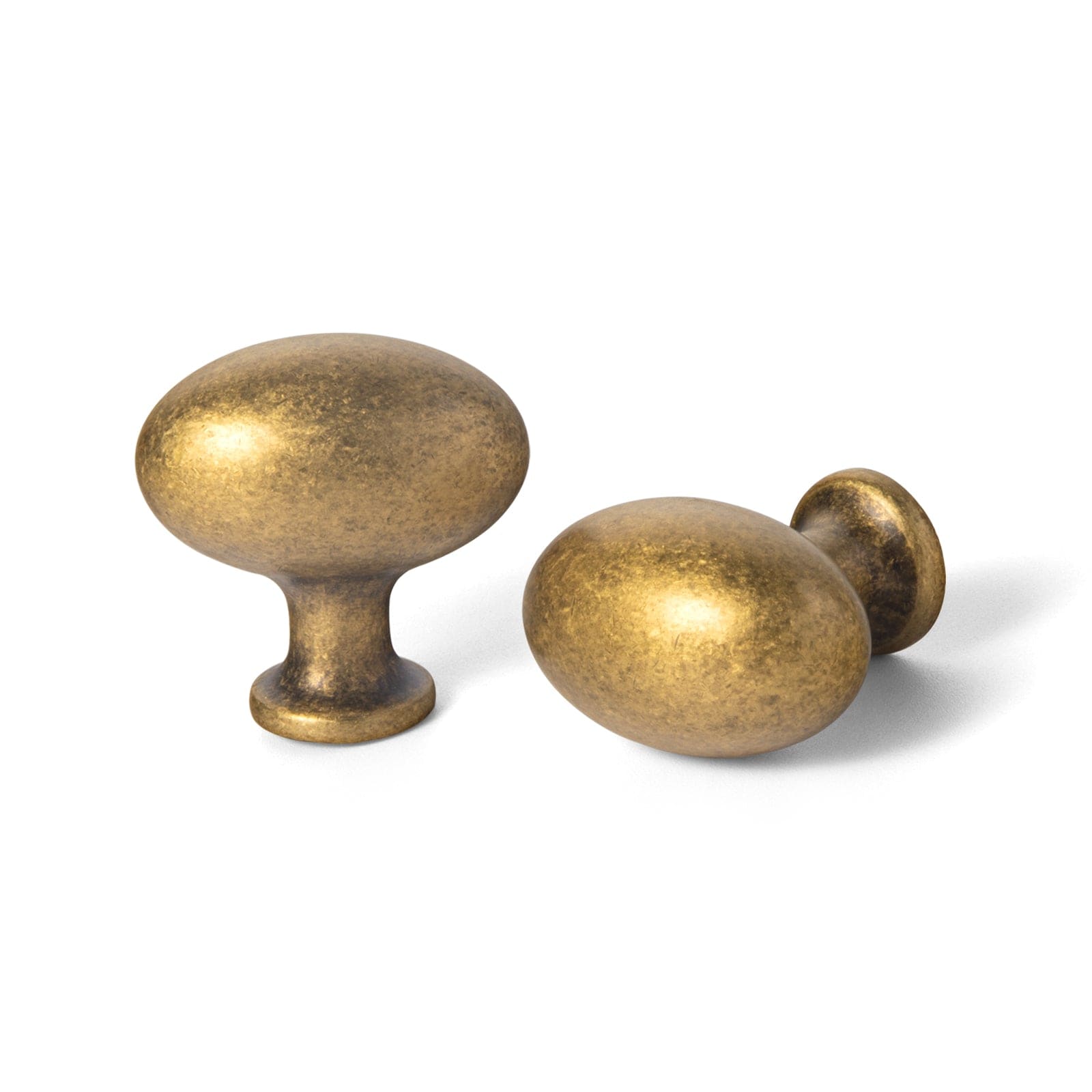 Goo-Ki Antique Brass / Oval Knob / 6 Pack Modern Wardrobe Cabinet Pulls Luxurious Drawer Pull Dual Mount