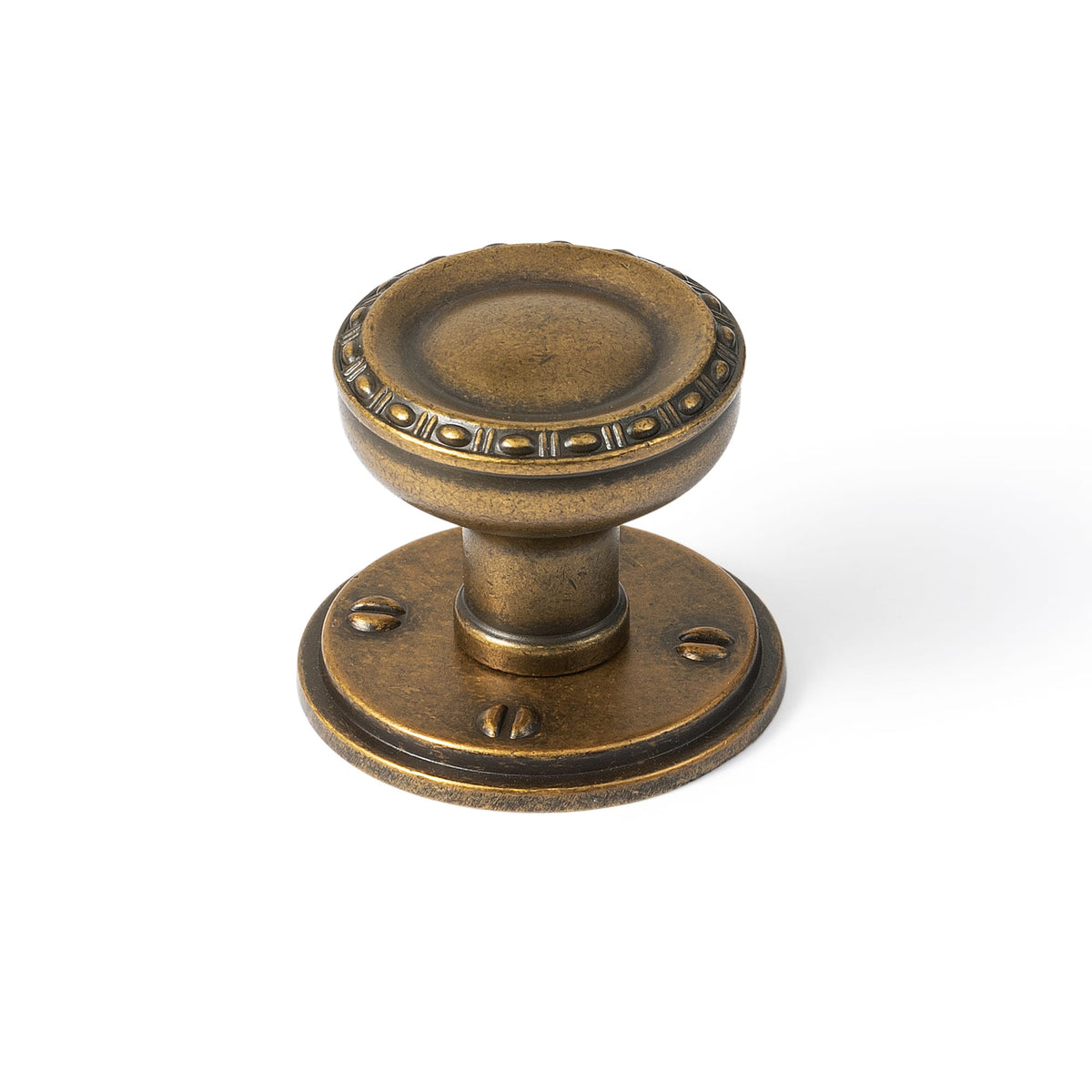 Goo-Ki Antique Brass / Round G015 / 6 Pack Classic Round Cabinet Knobs Elegant Decorative Drawer Knobs with Ornate Edging