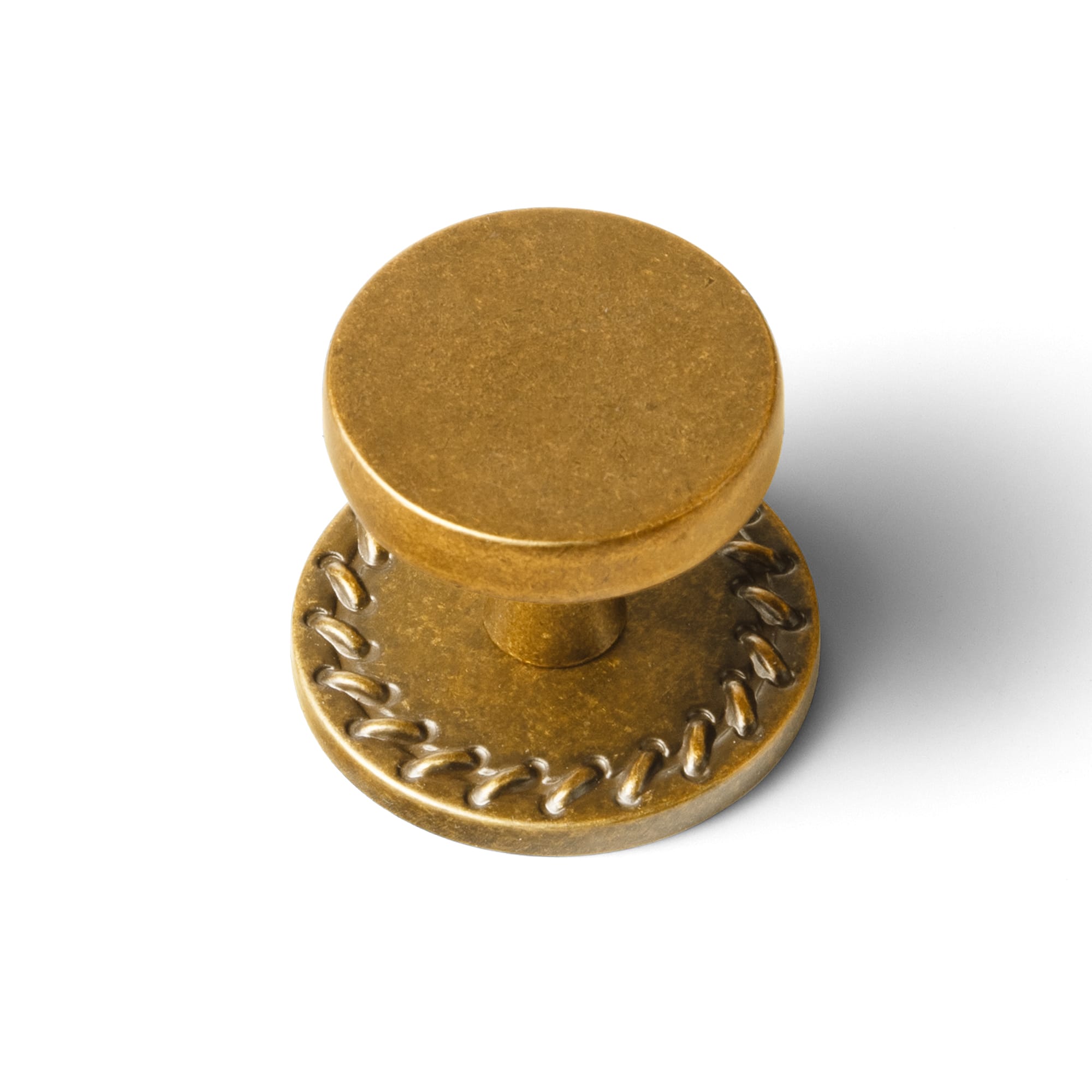 Goo-Ki Antique Brass / Round G016 / 6 Pack Antique Brass Cabinet Knobs with Back Plates Ornate Cabinet Pulls for Kitchen Cabinet Hardware