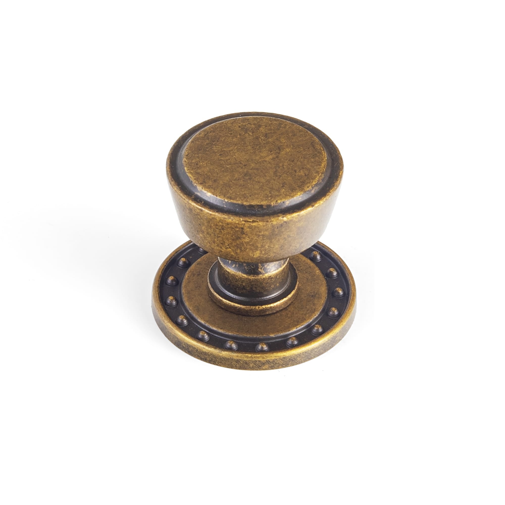 Goo-Ki Antique Brass / Round G018 / 6 Pack Retro Drawer Knobs for Dresser Cupboard Solid Zinc Alloy Single Hole Cabinet Hardware