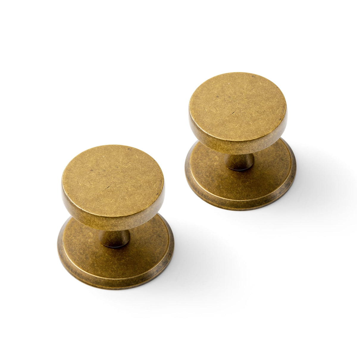 Goo-Ki Antique Brass / Round G021 / 6 Pack Antique Brass Cabinet Knobs with Back Plates Ornate Cabinet Pulls for Kitchen Cabinet Hardware