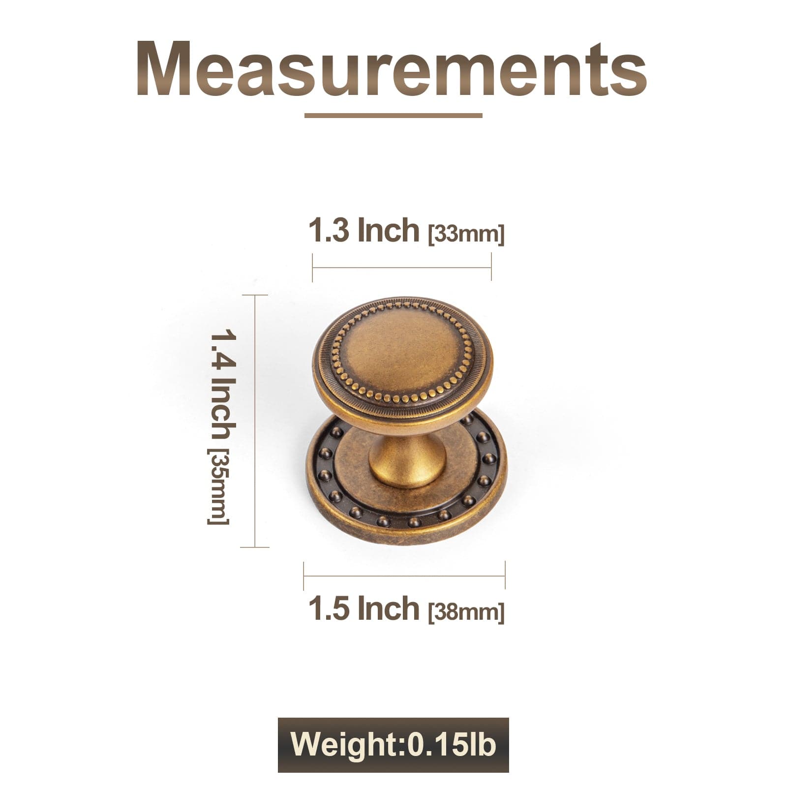 Goo-Ki Antique Brass Zinc Alloy Cabinet Knob with Delicate Decorative Back Plate Set