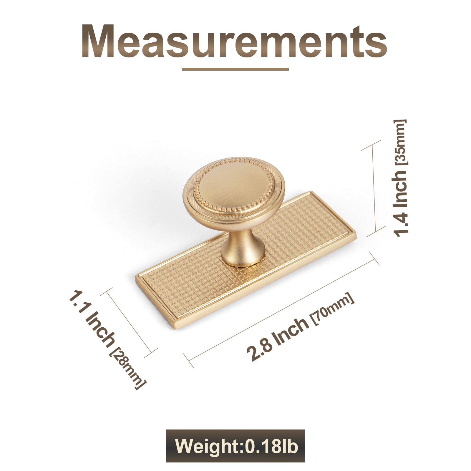 Goo-Ki Antique Brass Zinc Alloy Cabinet Knob with Delicate Decorative Back Plate Set