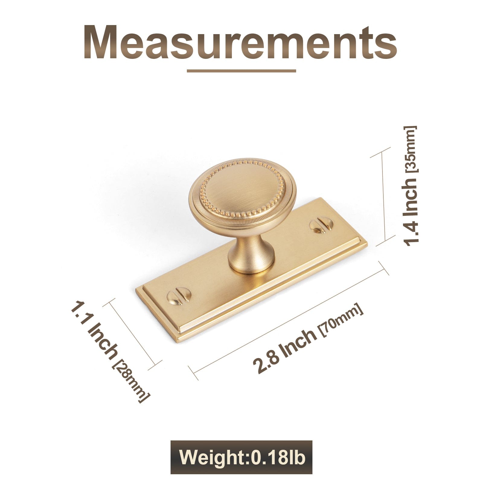 Goo-Ki Antique Brass Zinc Alloy Cabinet Knob with Delicate Decorative Back Plate Set
