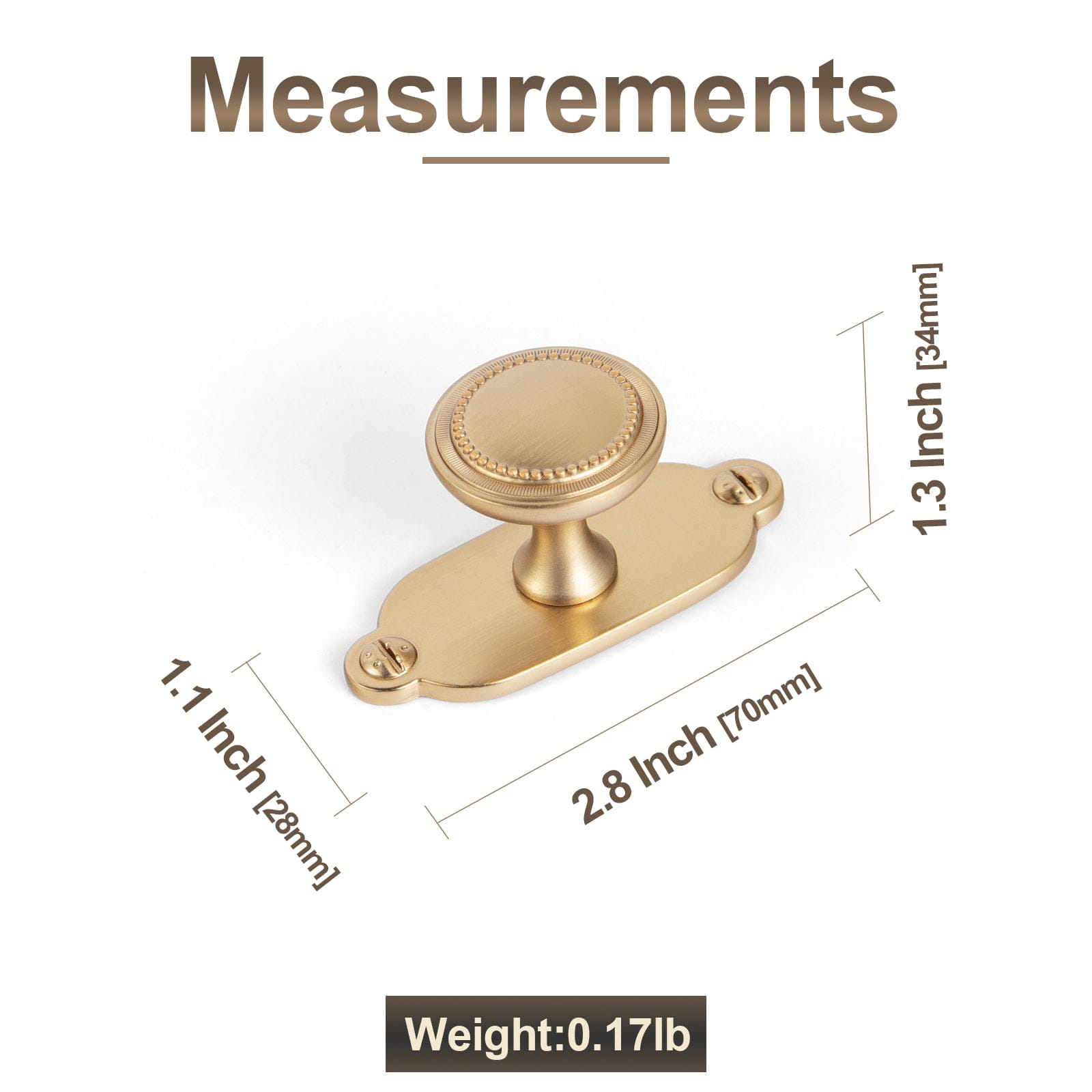 Goo-Ki Antique Brass Zinc Alloy Cabinet Knob with Delicate Decorative Back Plate Set