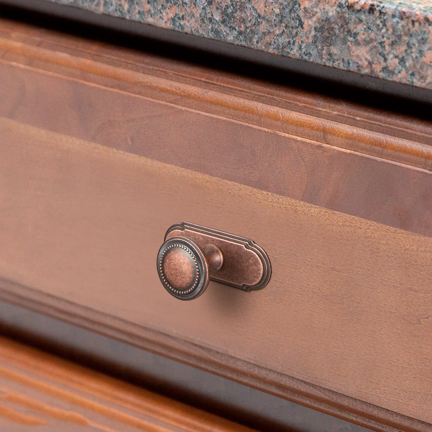Goo-Ki Antique Brass Zinc Alloy Cabinet Knob with Delicate Decorative Back Plate Set