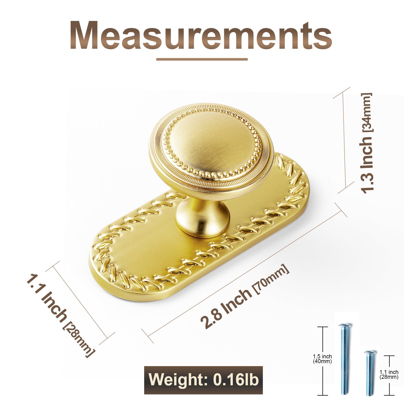 Goo-Ki Antique Brass Zinc Alloy Cabinet Knob with Delicate Decorative Back Plate Set