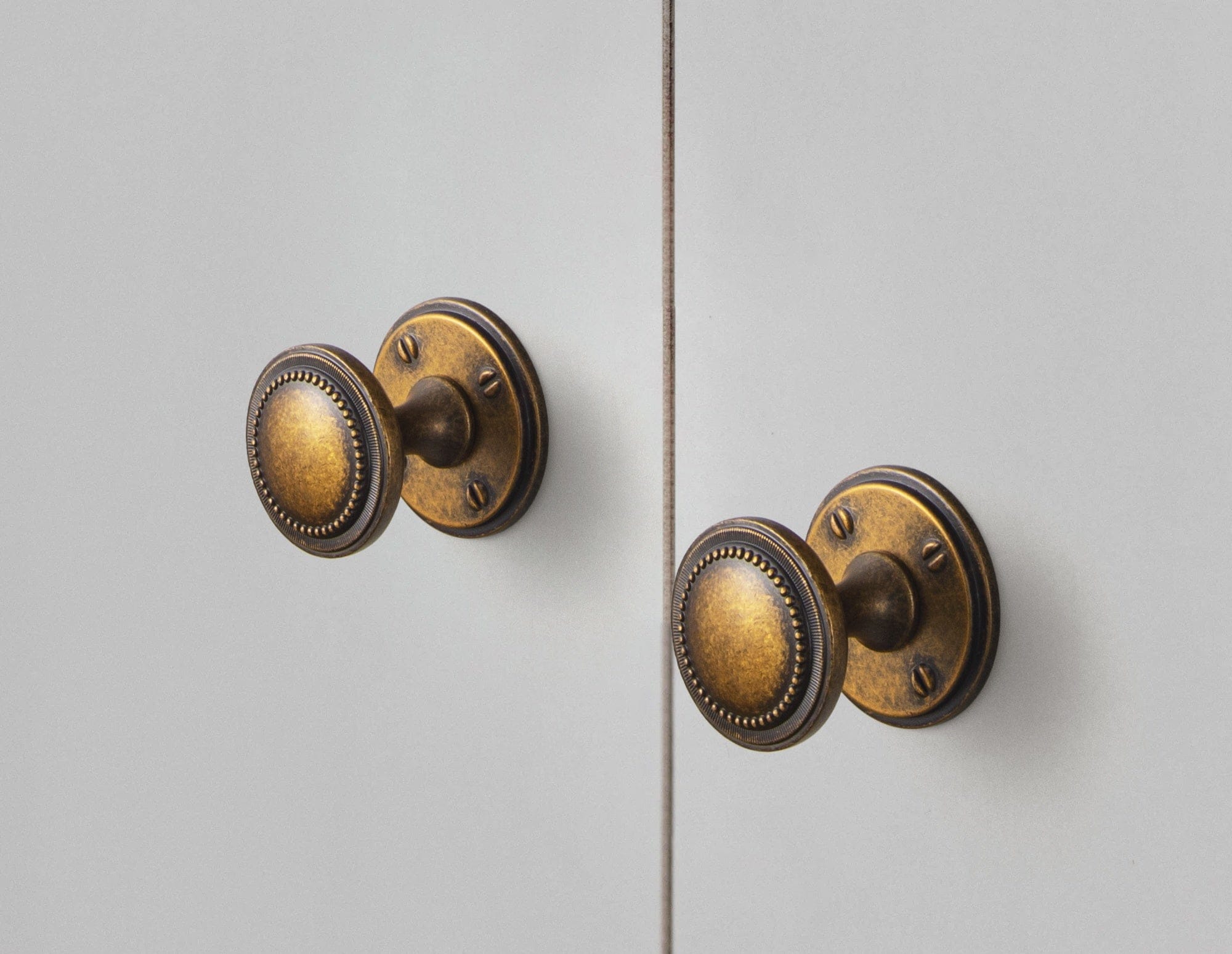 Goo-Ki Antique Brass Zinc Alloy Cabinet Knob with Delicate Decorative Back Plate Set