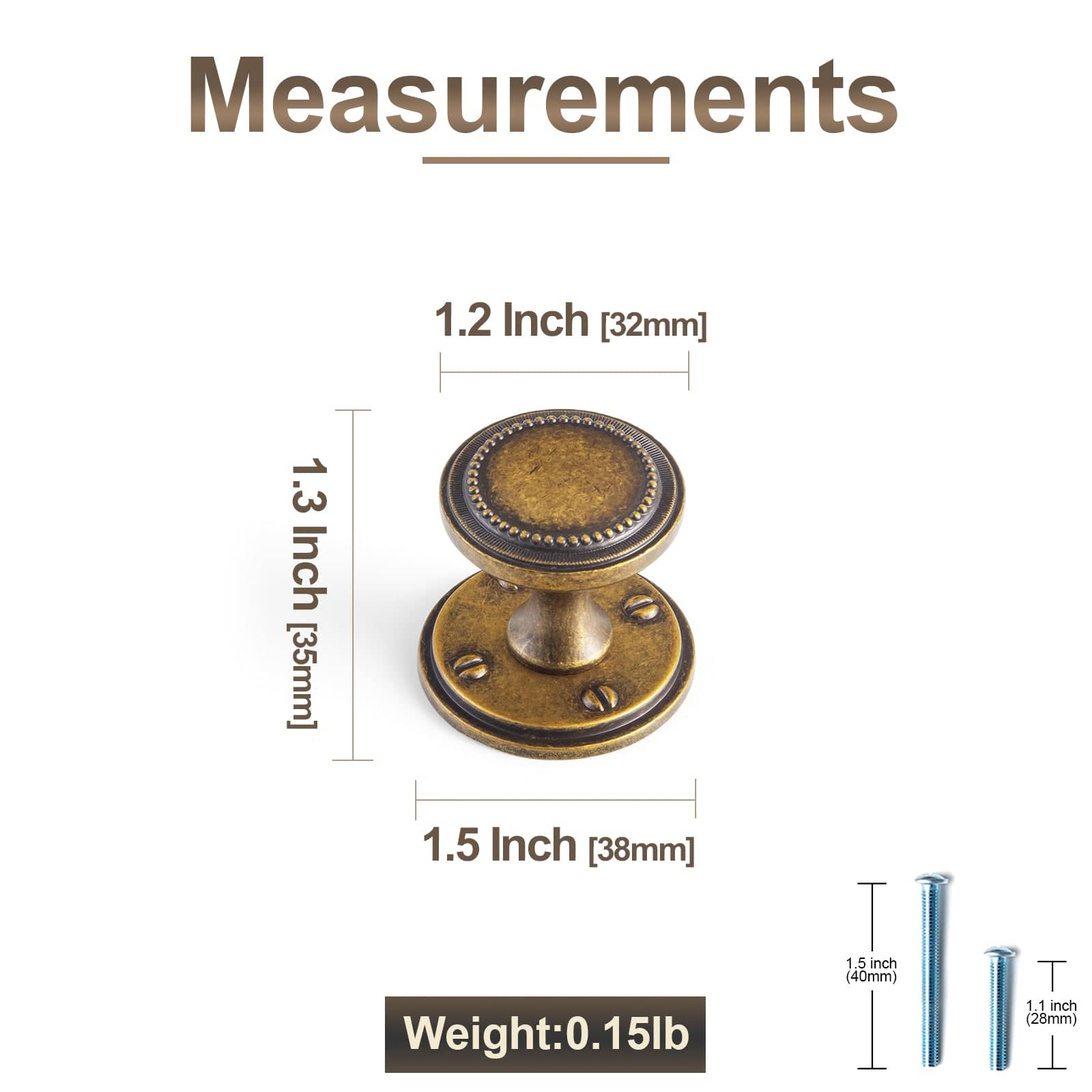 Goo-Ki Antique Brass Zinc Alloy Cabinet Knob with Delicate Decorative Back Plate Set