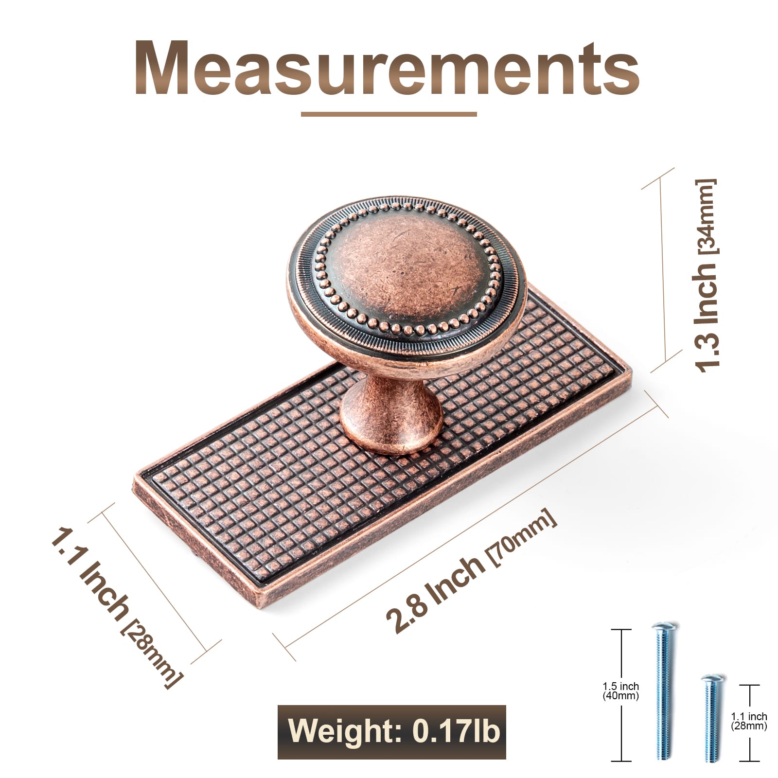 Goo-Ki Antique Brass Zinc Alloy Cabinet Knob with Delicate Decorative Back Plate Set