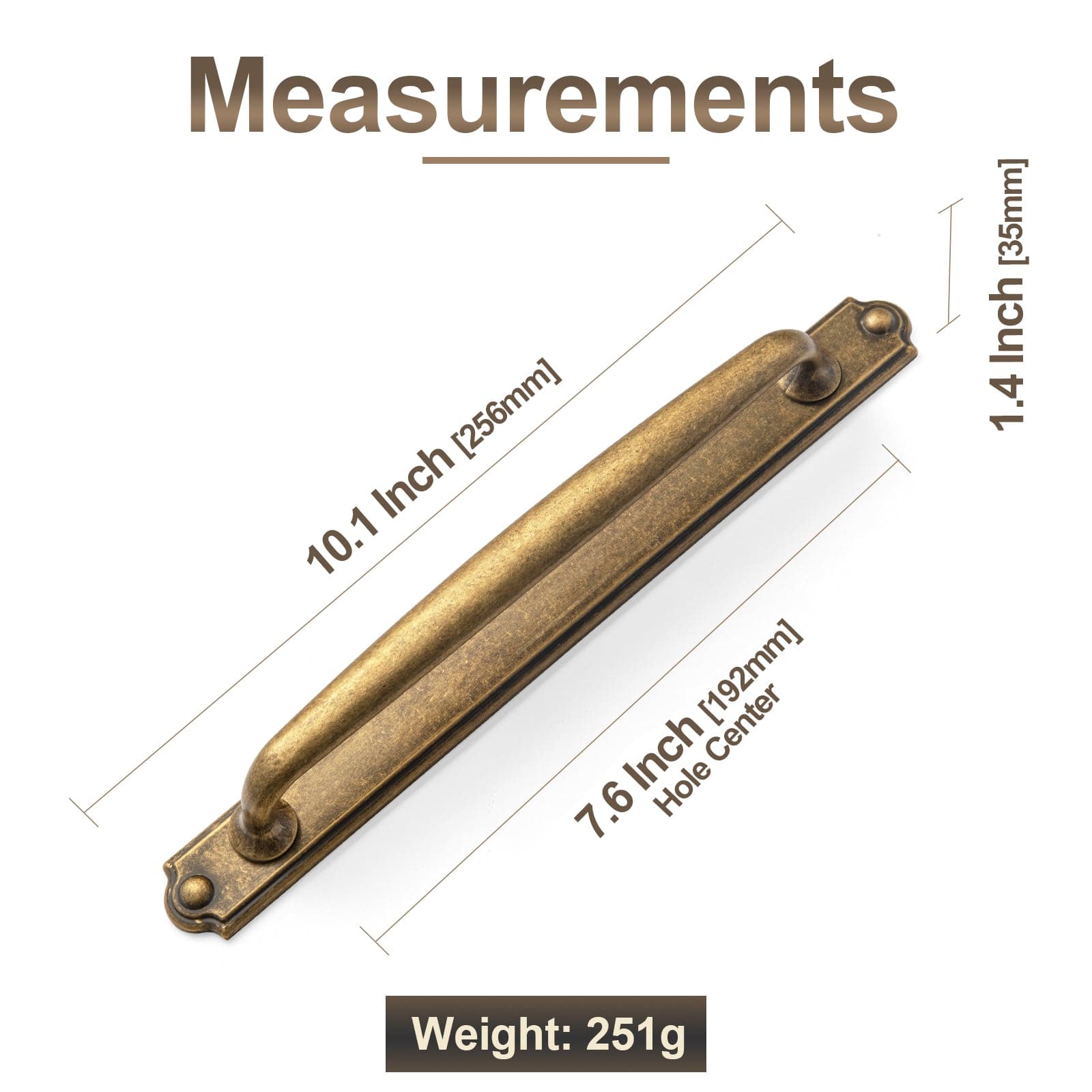 Goo-Ki Antique Bronze Drawer Pulls Solid Vintage Retro Bar Pull Furniture Hardware