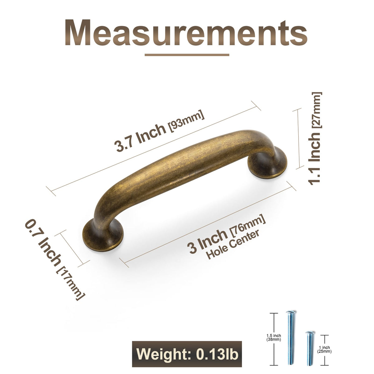 Goo-Ki Antique Bronze Drawer Pulls Solid Vintage Retro Bar Pull Furniture Hardware