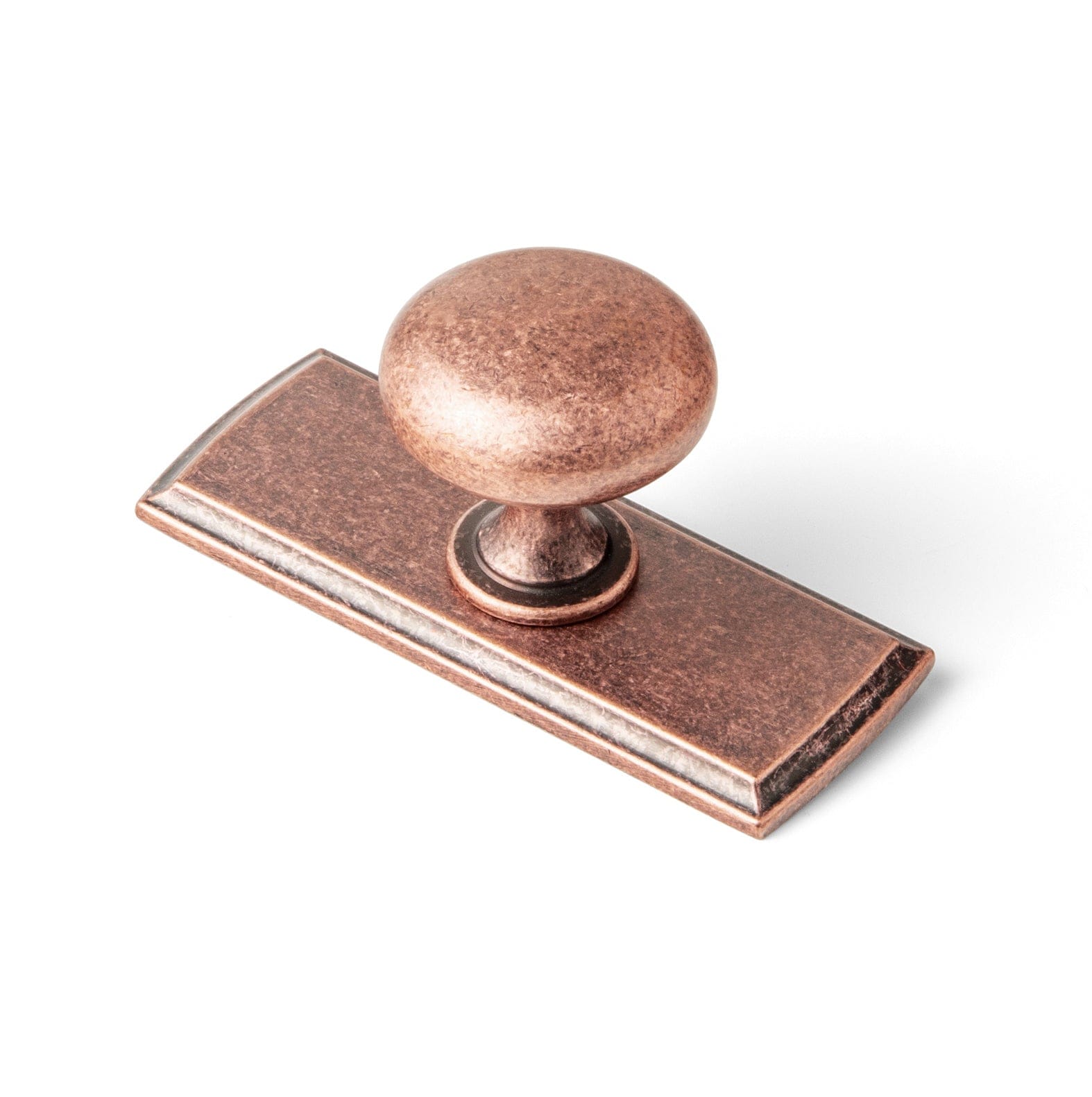 Goo-Ki Antique Copper / G011 / Standard 6 Pack Antique Brass Zinc Alloy Cabinet Knob with Back Plate Single Hole Center Cabinet Hardware for Bedroom Kitchen