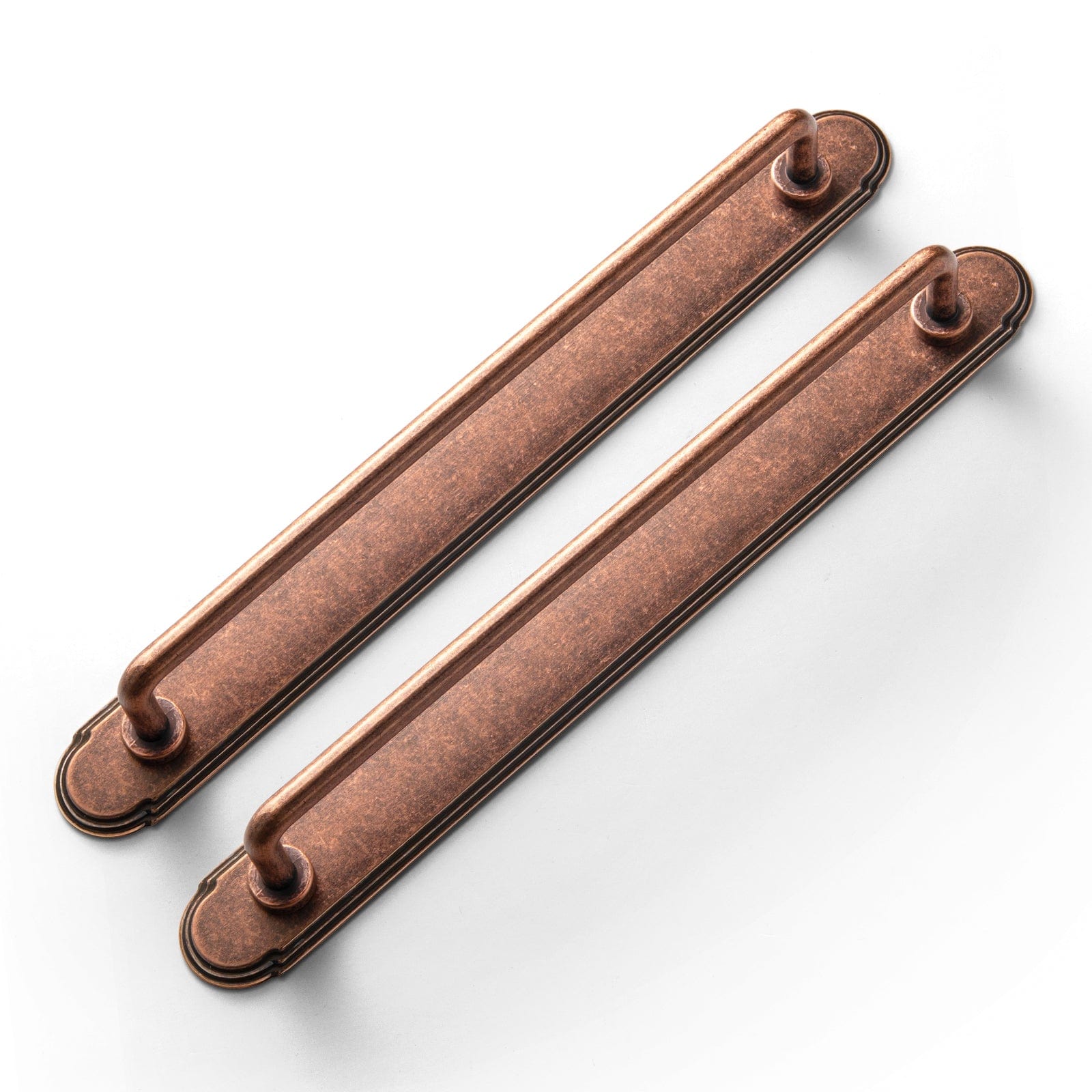 Goo-Ki Antique Copper / G014 / 7.6'' Hole Center 2 Pack Cabinet Bar Pulls with Back Plate Vintage Drawer Handles Home Improvement Hardware
