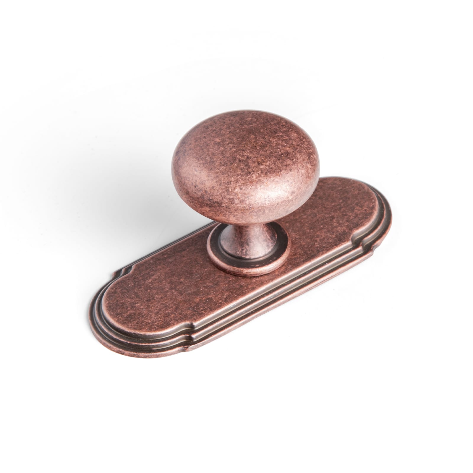 Goo-Ki Antique Copper / G014 / Standard 6 Pack Antique Brass Zinc Alloy Cabinet Knob with Back Plate Single Hole Center Cabinet Hardware for Bedroom Kitchen