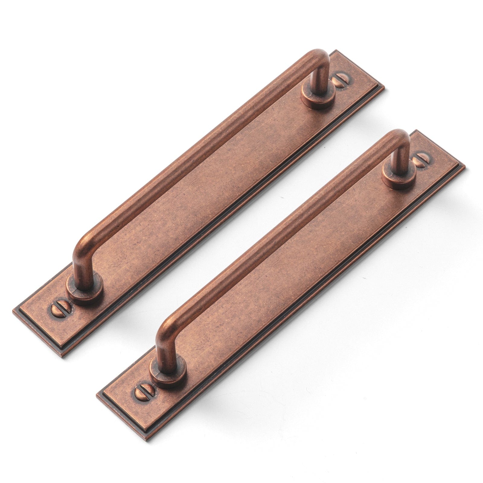 Goo-Ki Antique Copper / G015 / 5'' Hole Center 2 Pack Cabinet Bar Pulls with Back Plate Vintage Drawer Handles Home Improvement Hardware