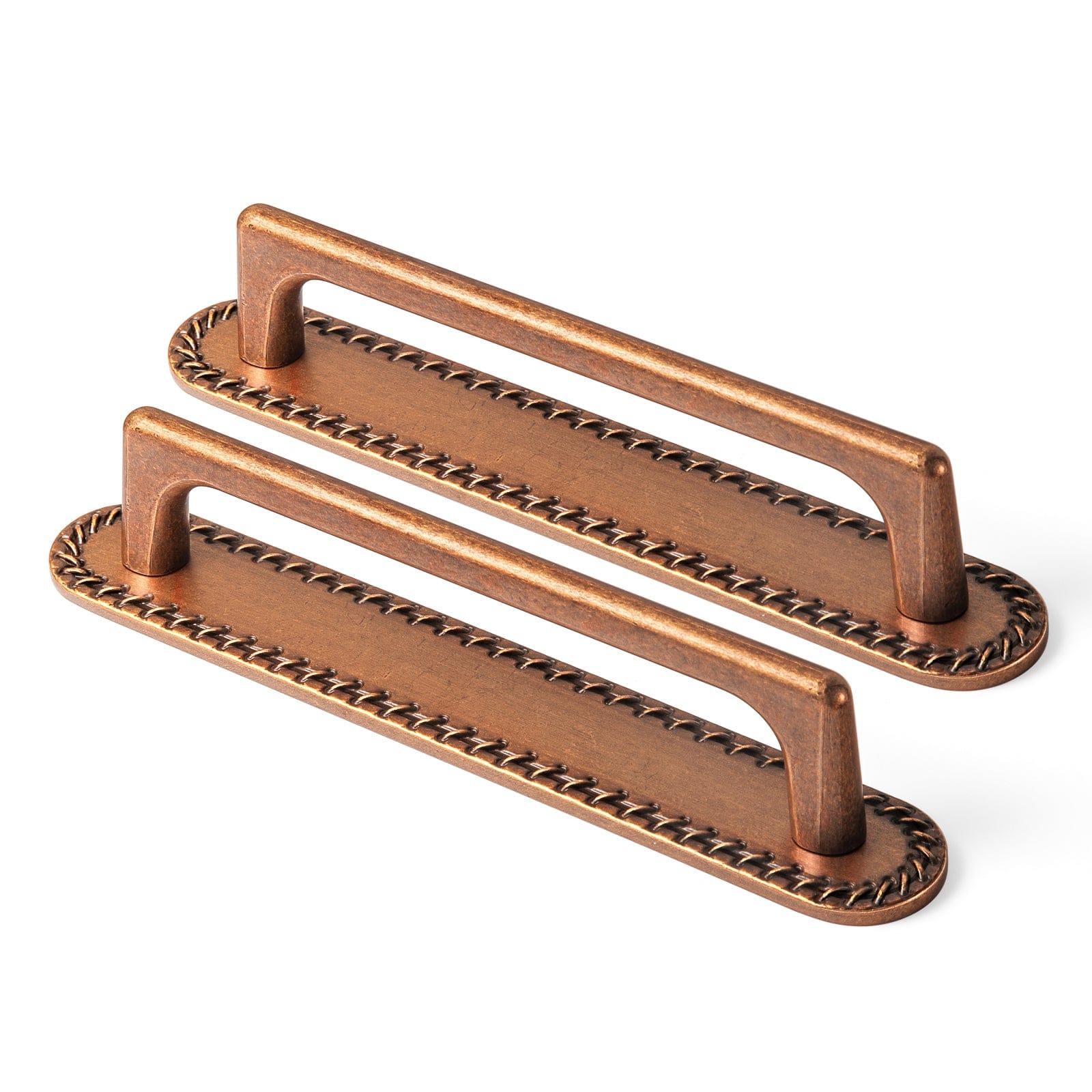 Goo-Ki Antique Copper / G016 / 5'' Hole Center 2 Pack Classic Cabinet Bar Pulls with Back Plate Zinc Alloy Cabinet Handle with Long Back Plate