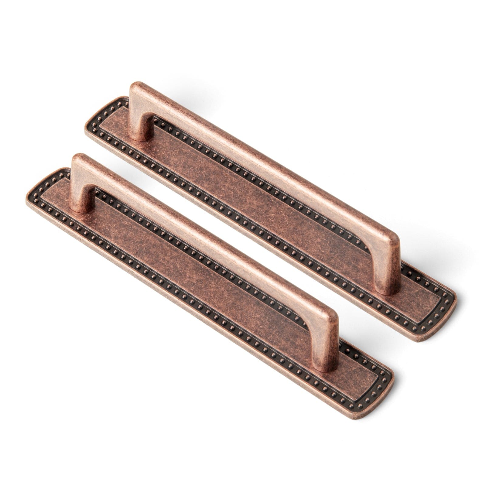 Goo-Ki Antique Copper / G018 / 5'' Hole Center 2 Pack Classic Cabinet Bar Pulls with Back Plate Zinc Alloy Cabinet Handle with Long Back Plate