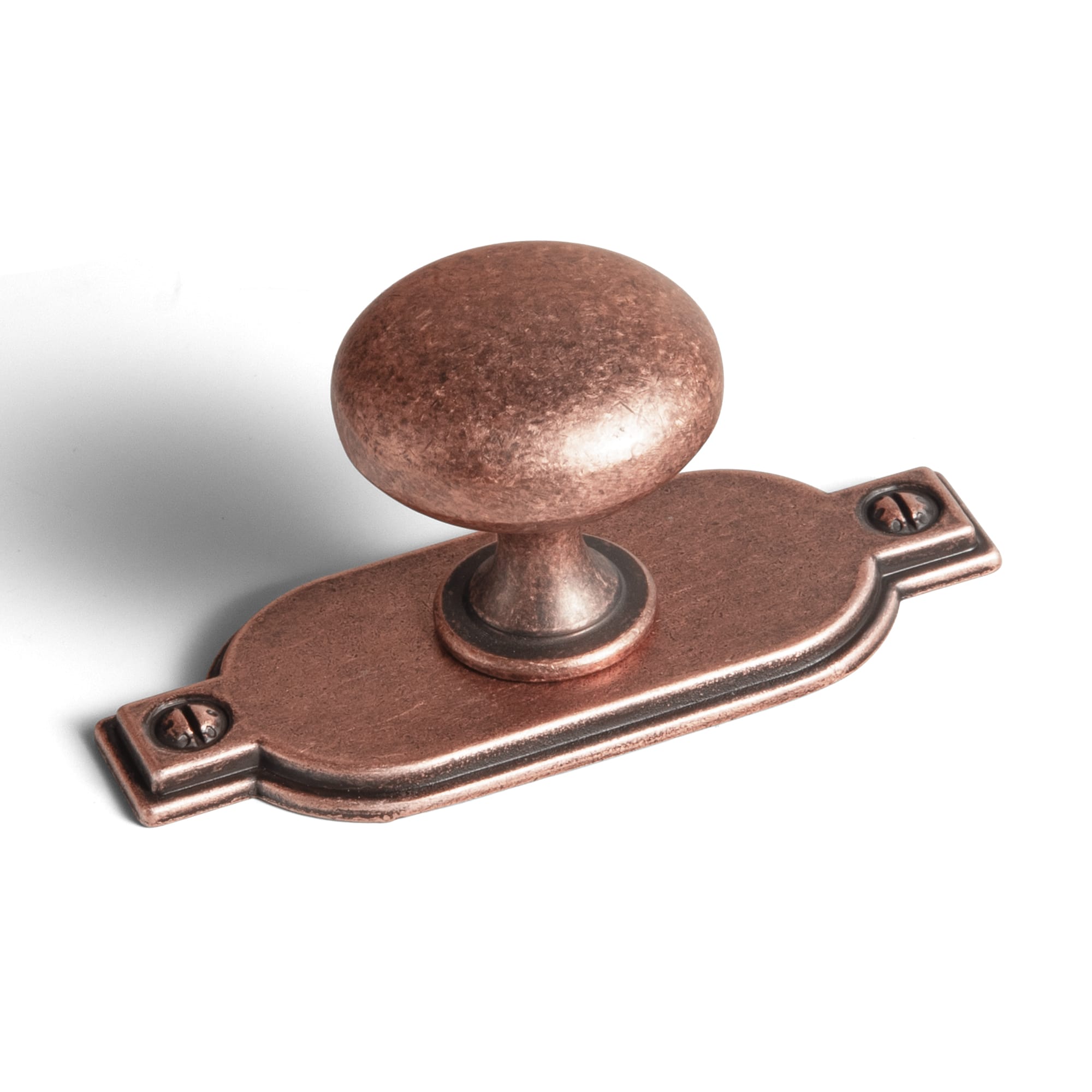 Goo-Ki Antique Copper / G029 / Standard 6 Pack Antique Brass Zinc Alloy Cabinet Knob with Back Plate Single Hole Center Cabinet Hardware for Bedroom Kitchen