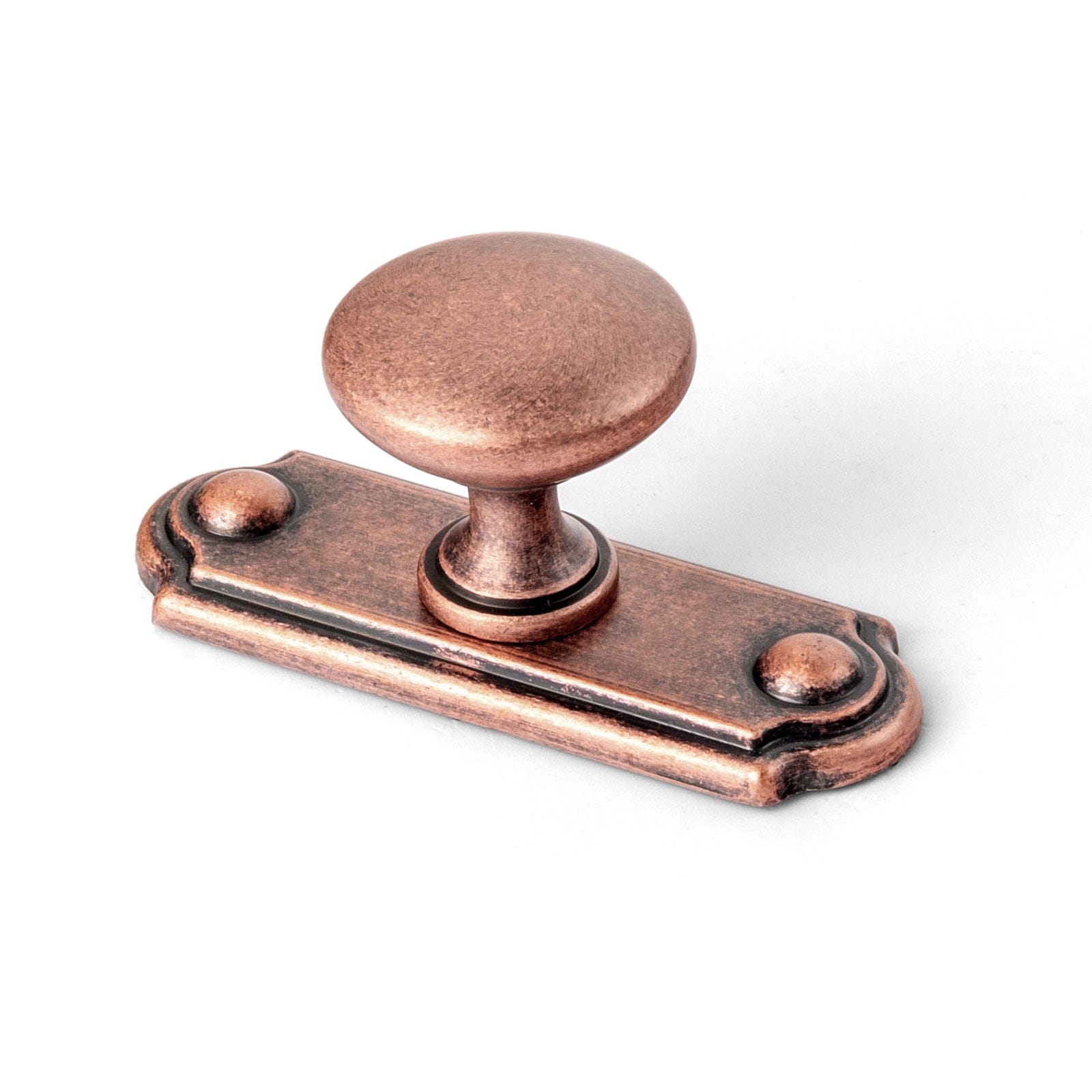 Goo-Ki Antique Copper / Knob with Back Plate C / 6 Pack Antique Drawer Pulls Solid Retro Bar Pull Furniture Hardware for Kitchen