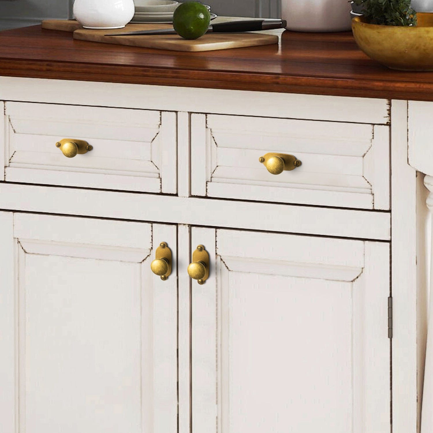 Goo-Ki Antique Drawer Pulls Solid Retro Bar Pull Furniture Hardware for Kitchen