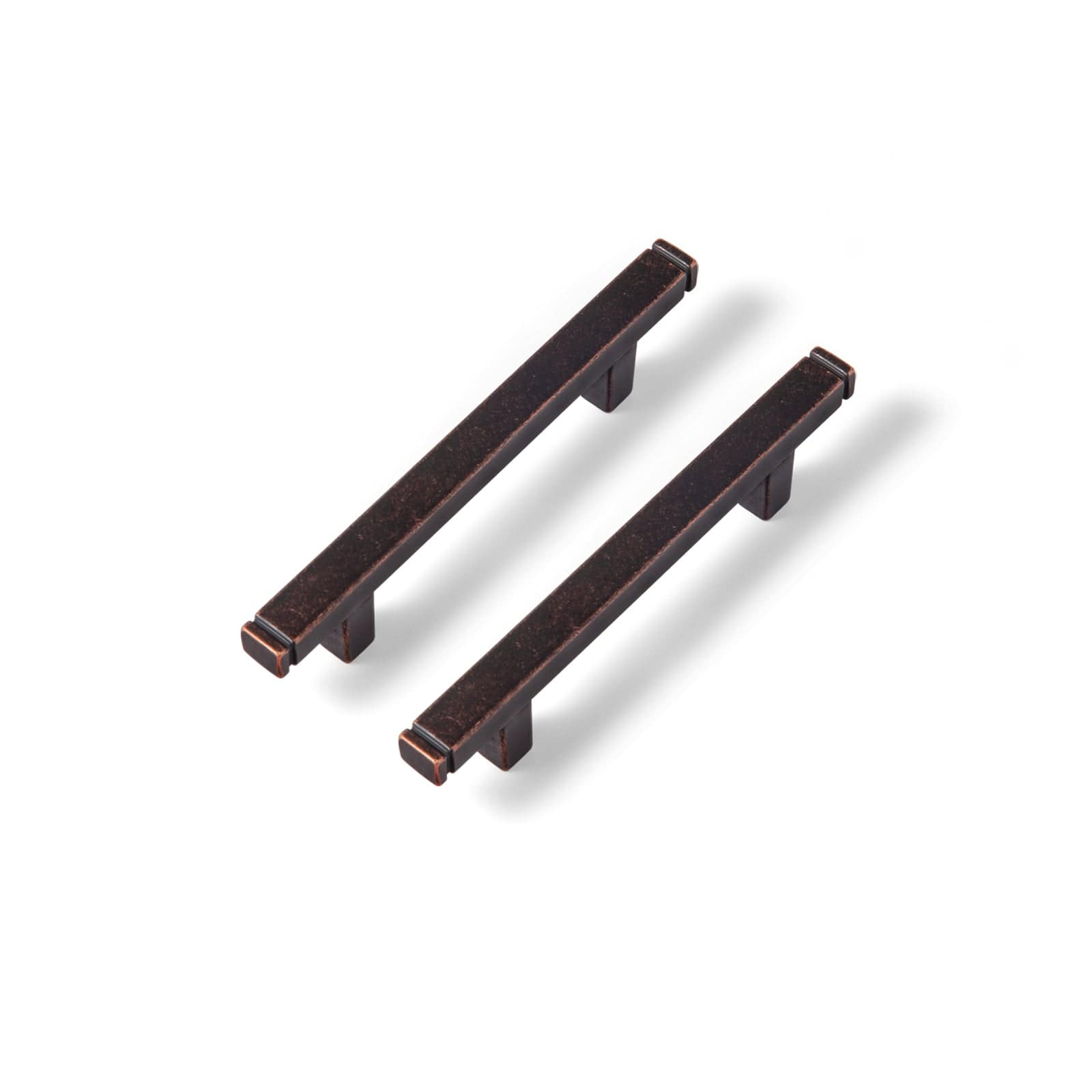 Goo-Ki Antique Oil Rubbed Bronze / 3'' Hole Center / 6 Pack Vintage Brass Drawer Handles Retro Straight Bar Pull Solid Cabinet Pulls