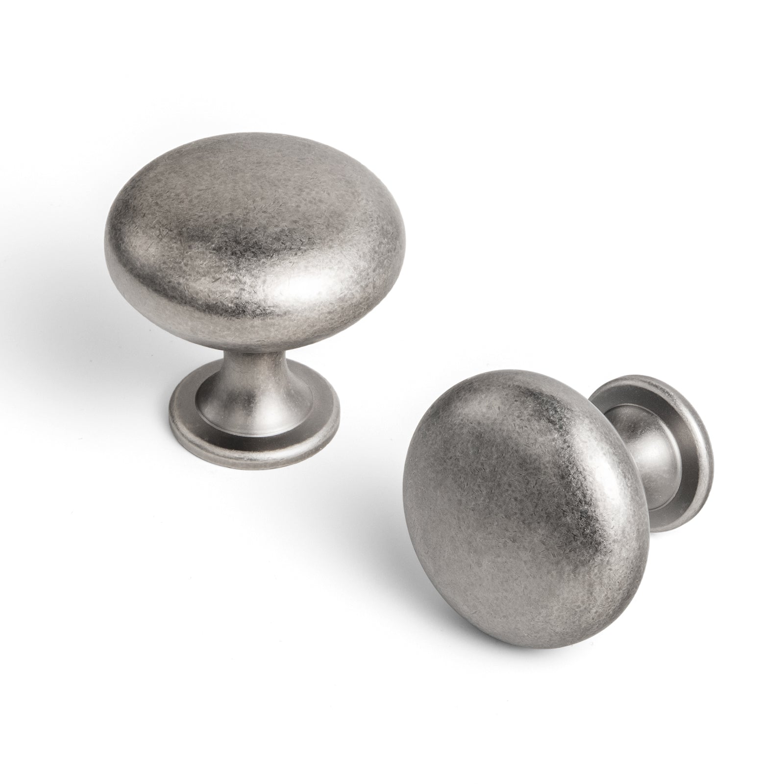 Goo-Ki Antique Silver / No Back Plate / Large 6 Pack Antique Brass Zinc Alloy Cabinet Knob with Back Plate Single Hole Center Cabinet Hardware for Bedroom Kitchen