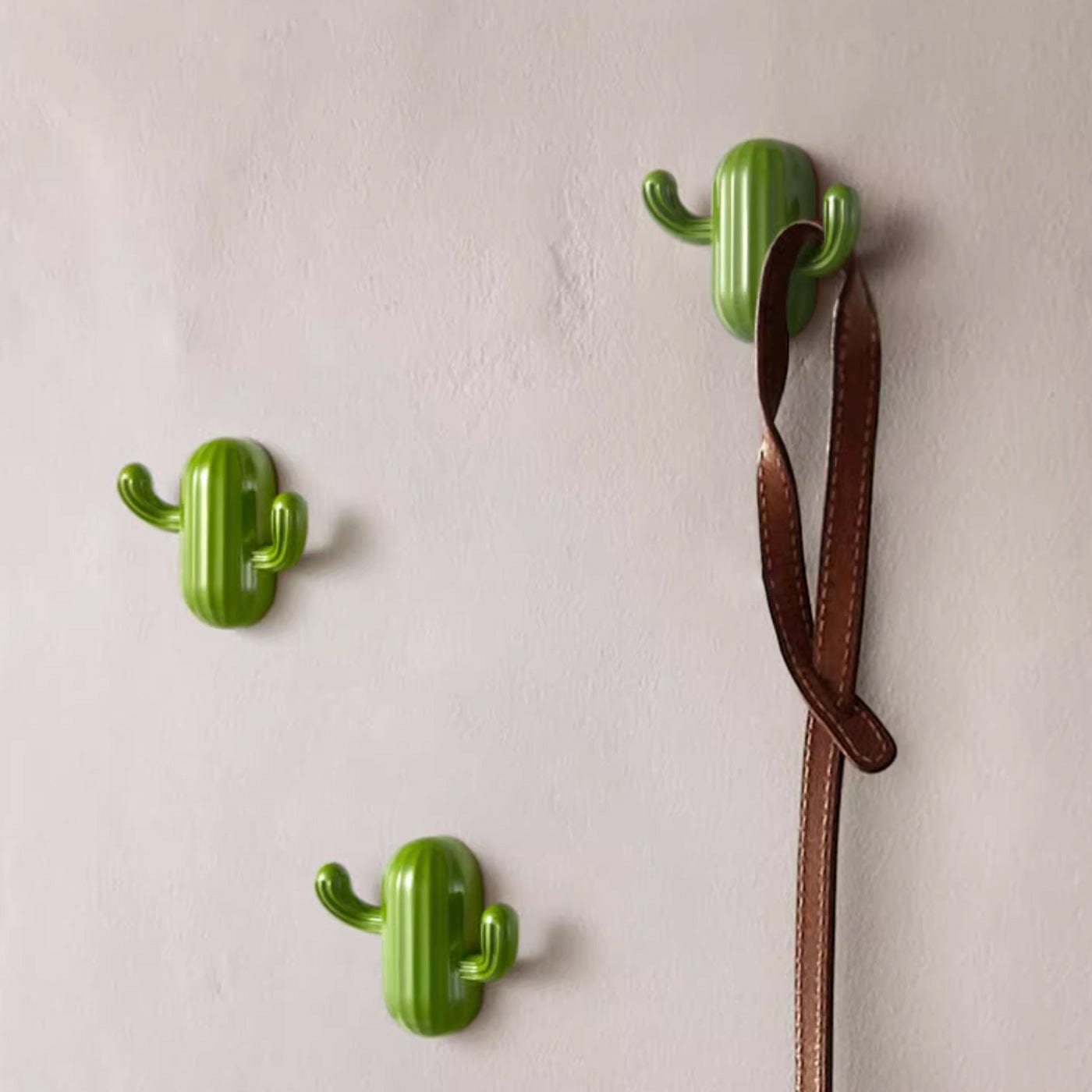 Goo-Ki Aqua Green / 6 Pack Funny Cute Clothes Hook Saguaro Shape Green Wall Hook for Children's Room