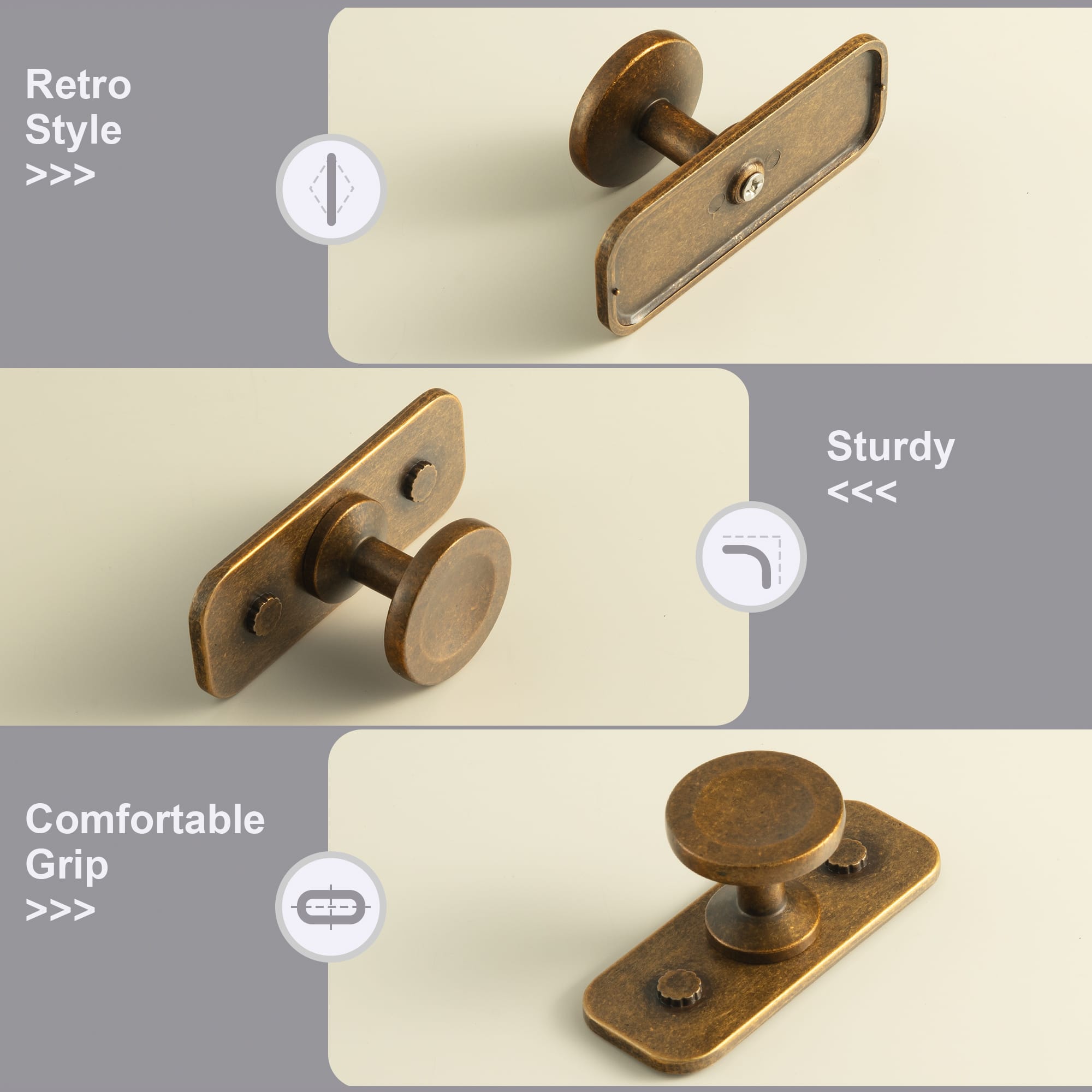 Goo-Ki Assorted Shaped Zinc Alloy Cabinet Hardware - Knobs and Back Plates for Stylish Furniture