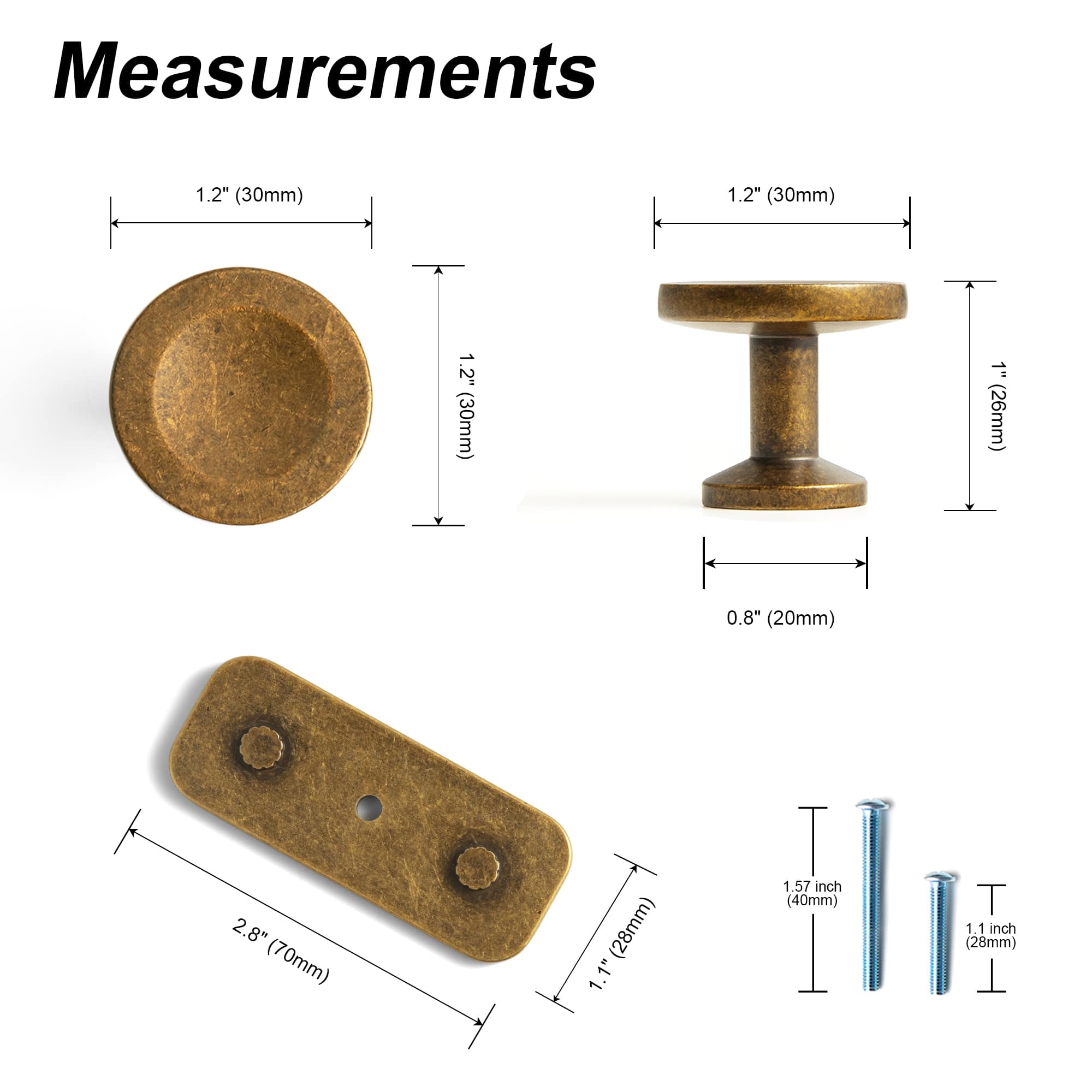 Goo-Ki Assorted Shaped Zinc Alloy Cabinet Hardware - Knobs and Back Plates for Stylish Furniture