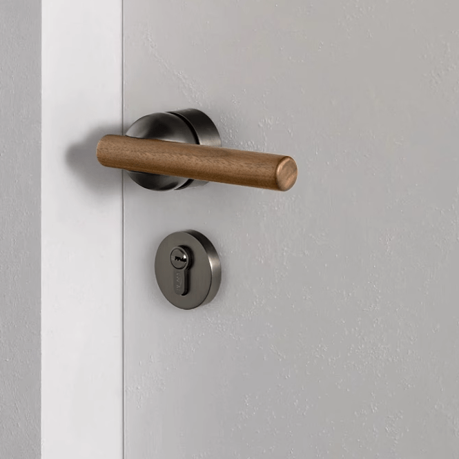 Goo-Ki Black Walnut Door Lock Bedroom Interior Door Handle Anti-theft Home Security Door Lock