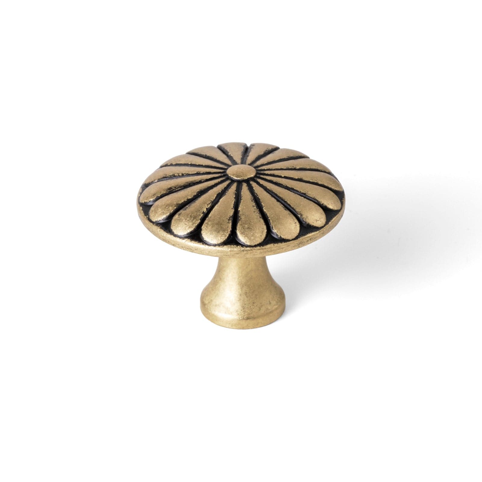 Goo-Ki Black-Yellow Vintage / Knob / 6 Pack Chrysanthemum Pattern Embossed Cabinet Knobs Distressed Zinc Alloy Furniture Hardware