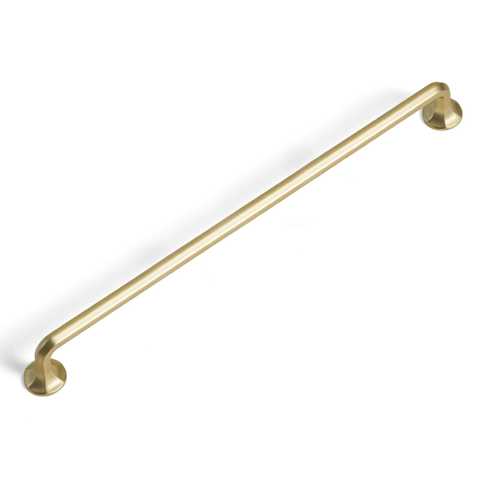 Goo-Ki Brushed Brass / 12.6'' Hole Center / 6 Pack Large Base Cabinet Handle Angled Bronze Drawer Pulls
