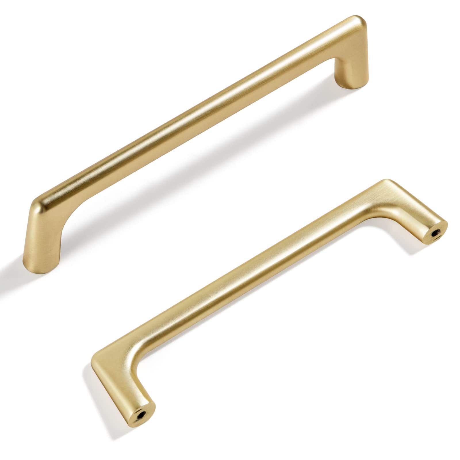 Goo-Ki Brushed Brass / 4'' Hole Center / 6 Pack Modern Cabinet Pull Luxurious Drawer Wardrobe Pulls Kitchen