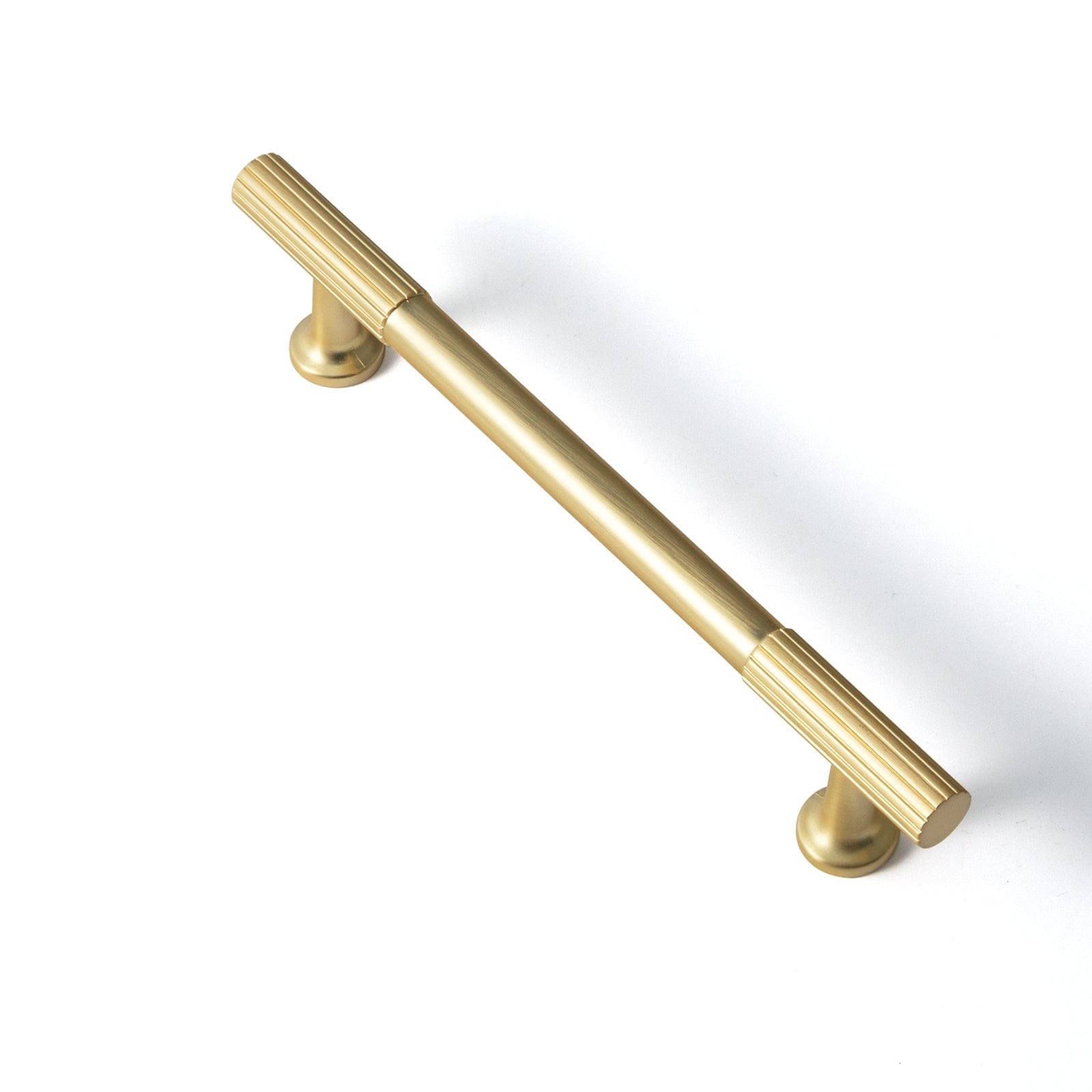 Goo-Ki Brushed Brass / 5'' Hole Center / 6 Pack Striped Decorations Cabinet Pull Retro Brass Cabinet Handles