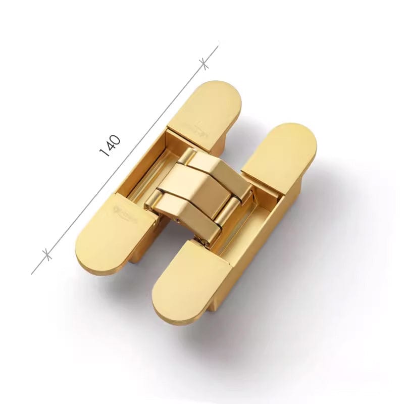 Goo-Ki Brushed Brass / 60KG / 1 Pcs Cross Three-dimensional Adjustable Folding Door Hinge Concealed Invisible Door Hinge