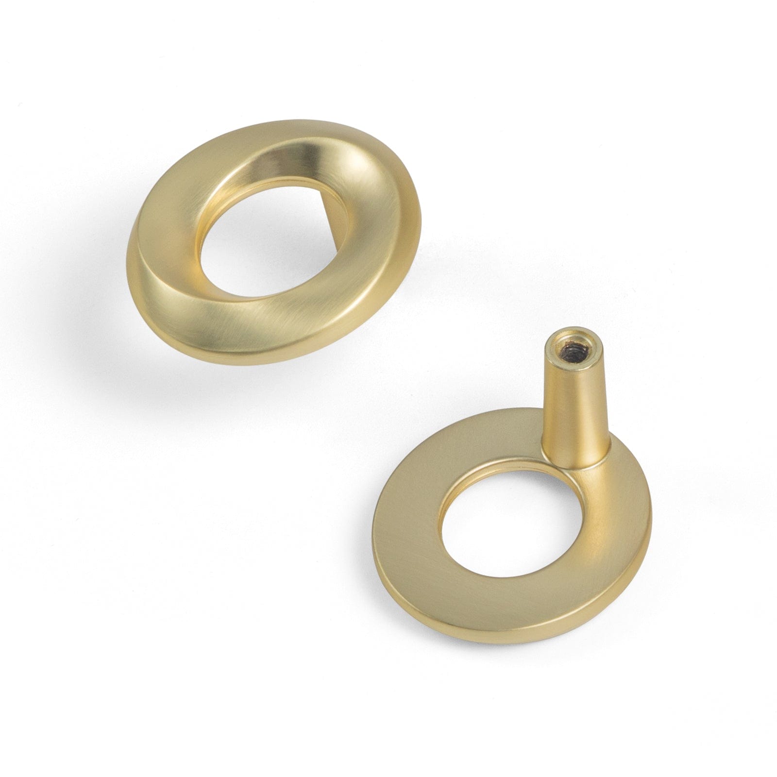Goo-Ki Brushed Brass / Knob / 6 Pack Unique Design Openwork Furniture Handle Zinc Alloy Kitchen Drawer Pulls Finger Pull