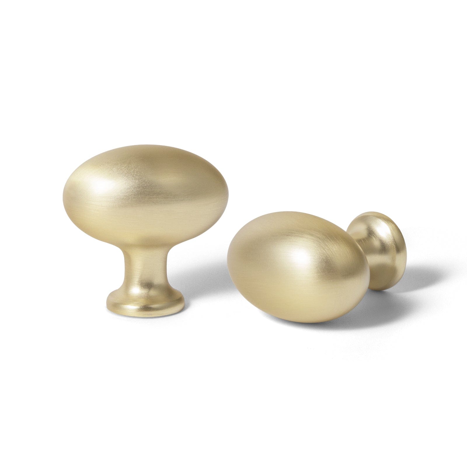 Goo-Ki Brushed Brass / Oval Knob / 6 Pack Modern Wardrobe Cabinet Pulls Luxurious Drawer Pull Dual Mount